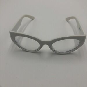 Zenni Optical Women's Eyeglass Frames White Cat Eye Preowned  With Case 50s Look